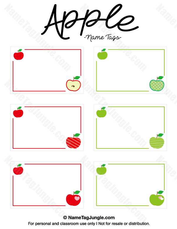 Apple Name Tags Printable