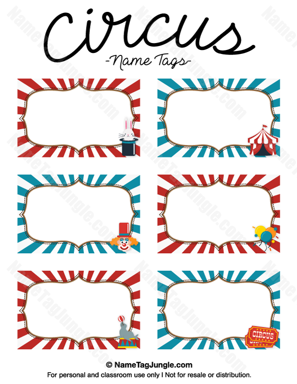 Circus Name Tags