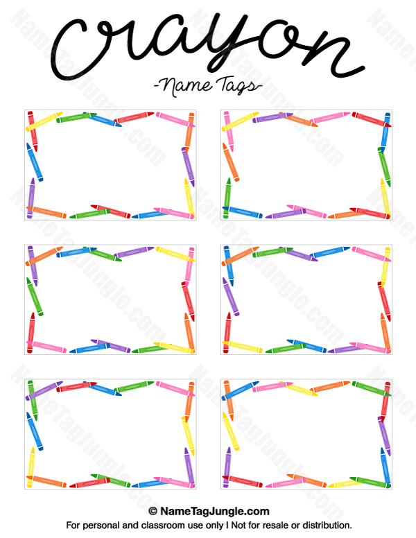 Printable Crayon Name Tags