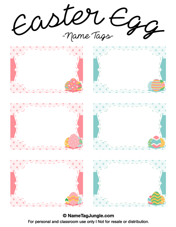 Easter Egg Name Tags