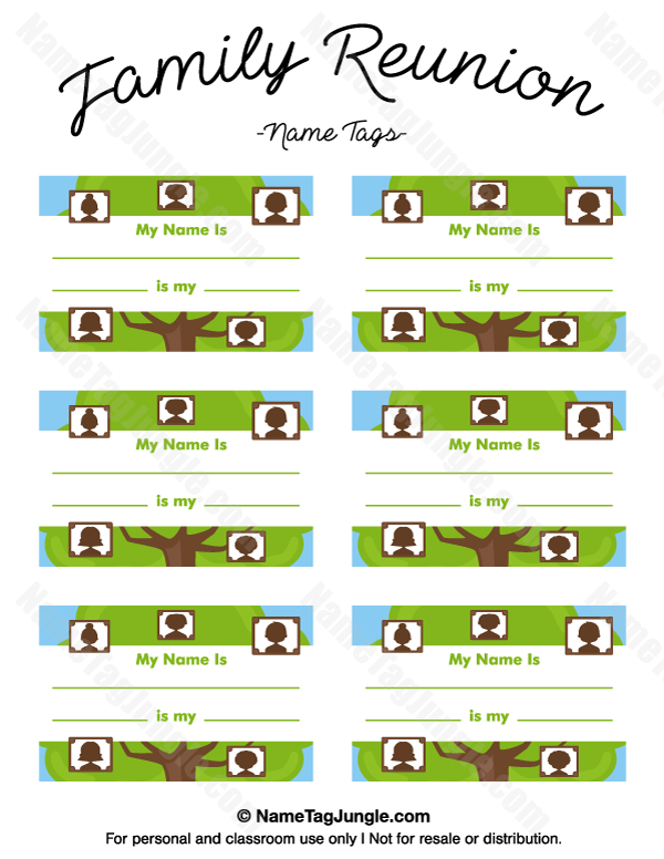 Printable Family Reunion Name Tags 