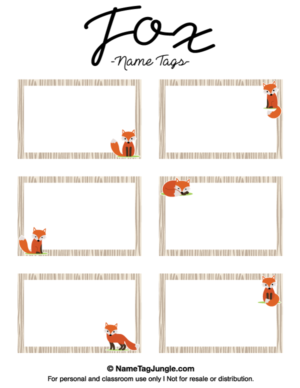 Fox Name Tags