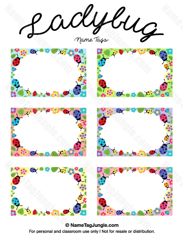 Ladybug Name Tags