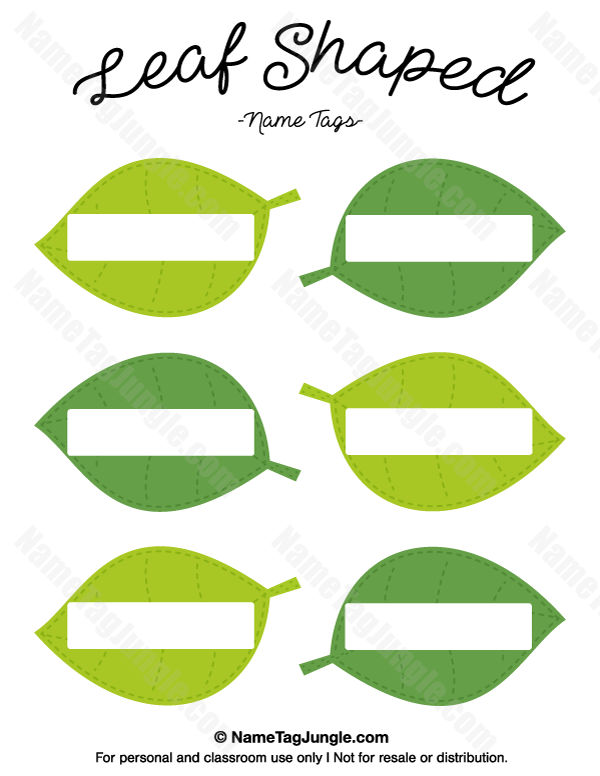 Printable Leaf Shaped Name Tags