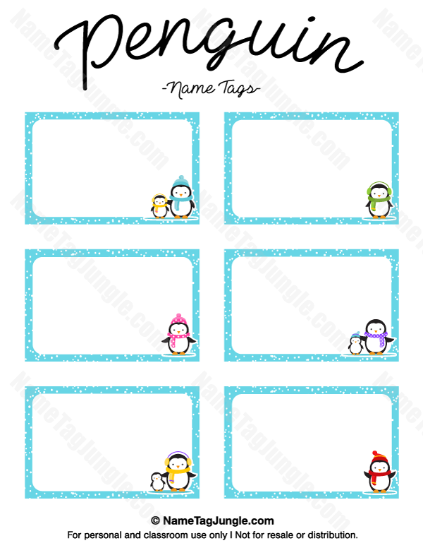 Printable Penguin Name Tags