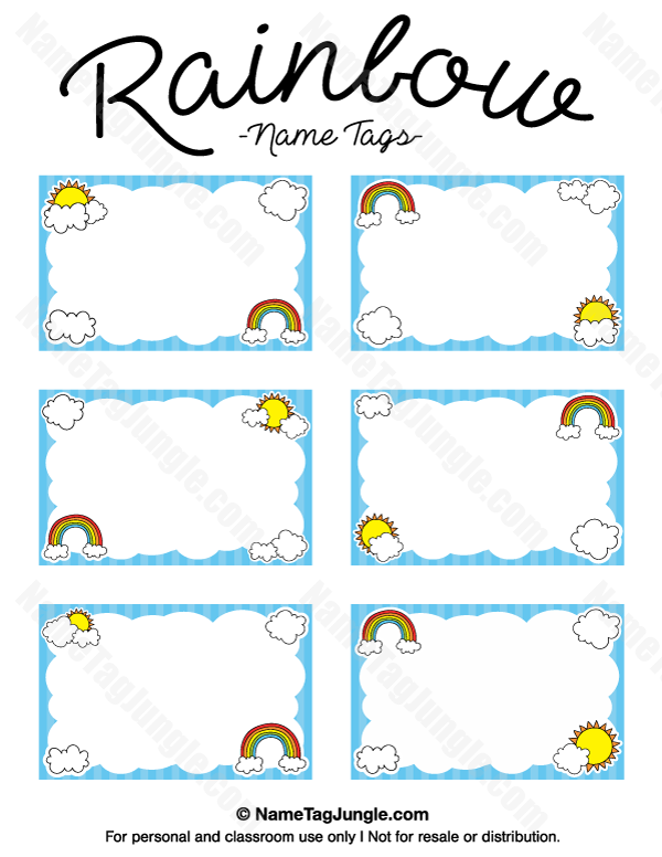 Printable Rainbow Name Tags