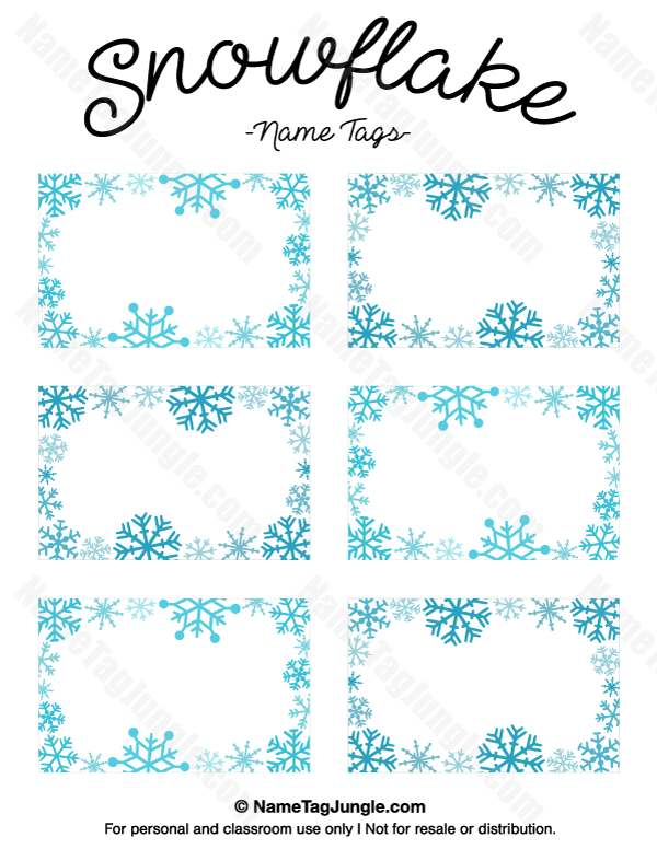 Printable Snowflake Name Tags