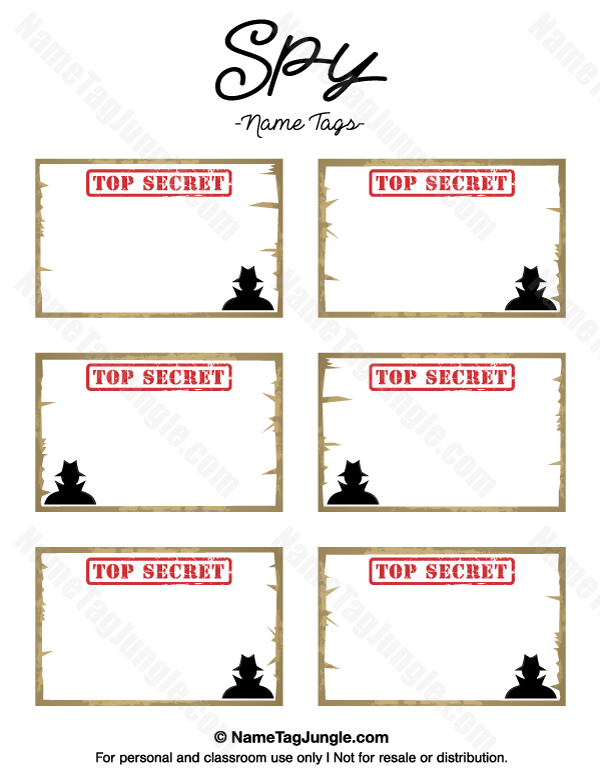 Spy Name Tags