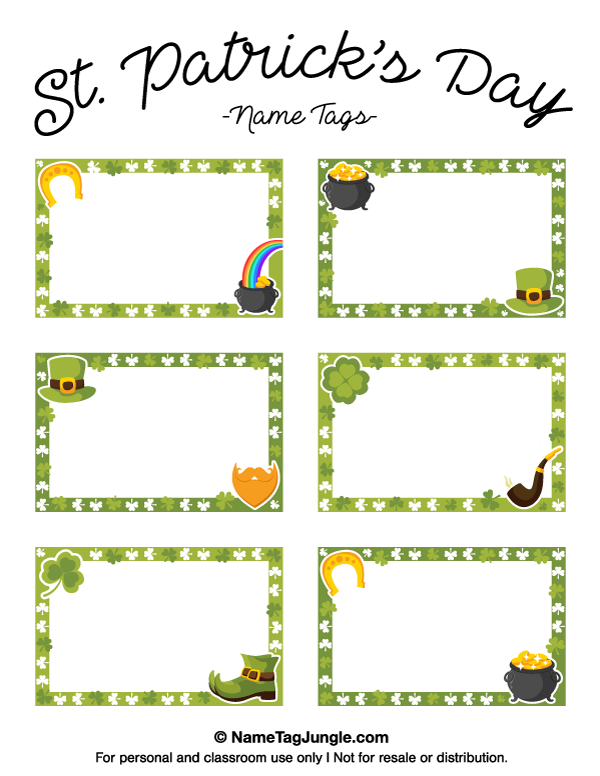 St Patrick S Day Printable Labels