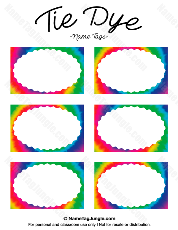 Tie Dye Name Tags