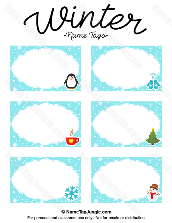 Printable Winter Name Tags