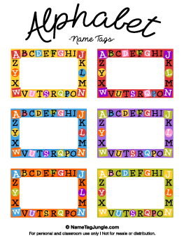 Alphabet Name Tags