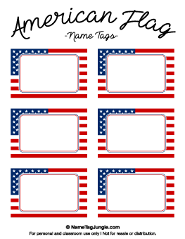 American Flag Name Tags