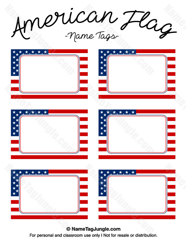 American Flag Name Tags
