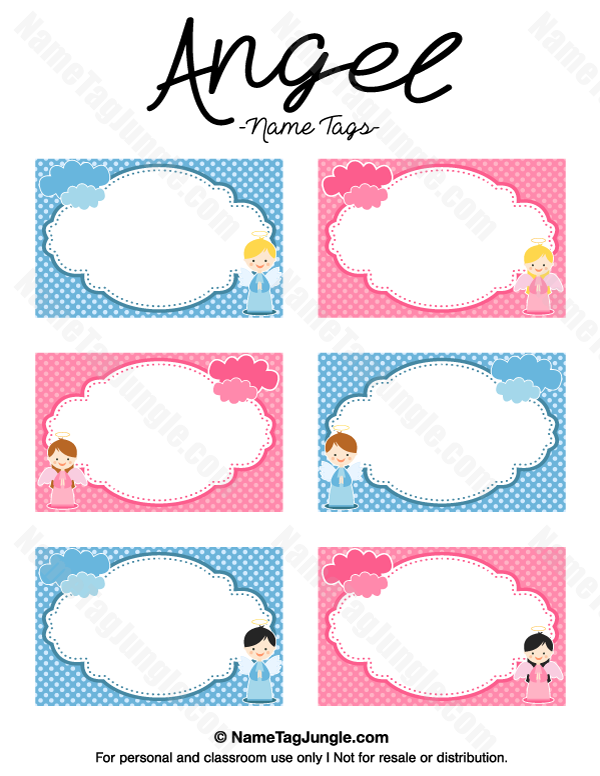 printable angel name tags