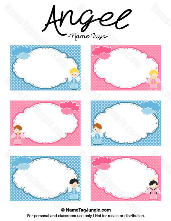 Printable Angel Name Tags
