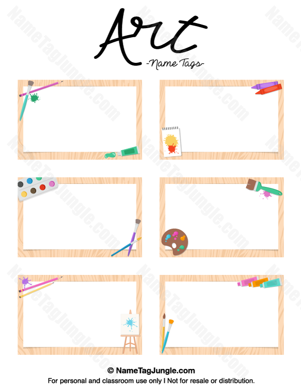 Printable Art Name Tags