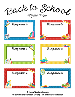 Free Printable Kids Name Tags