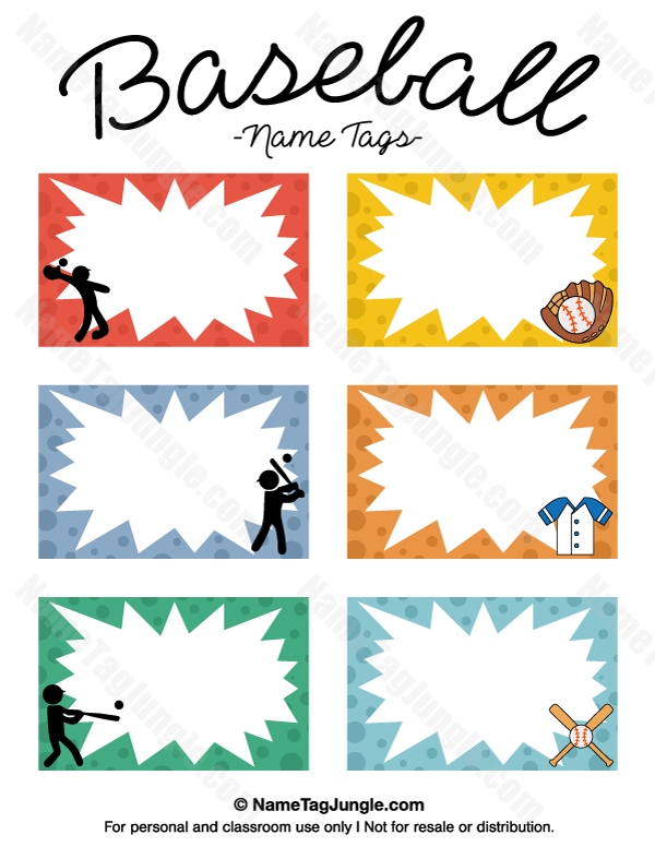 Printable Baseball Name Tags