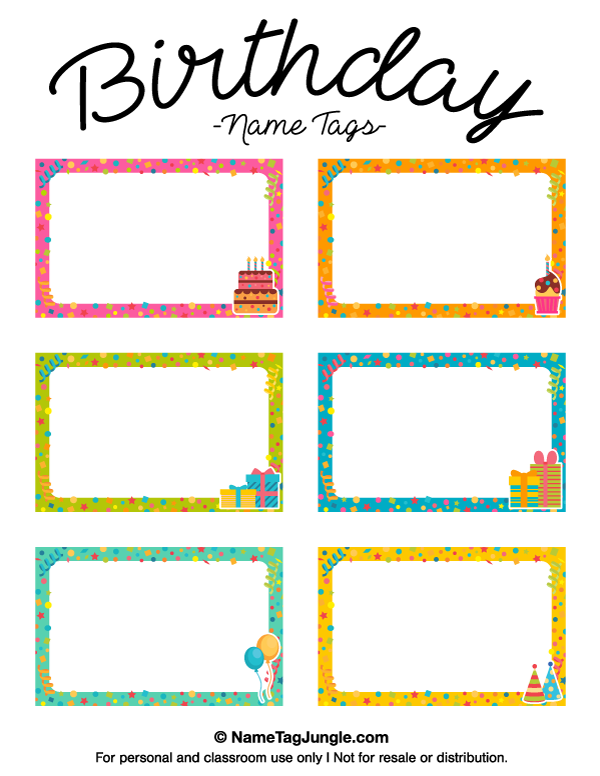 Birthday Tag Templates Printable