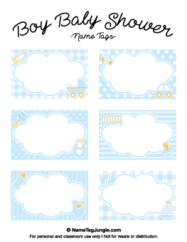 Boy Baby Shower Name Tags