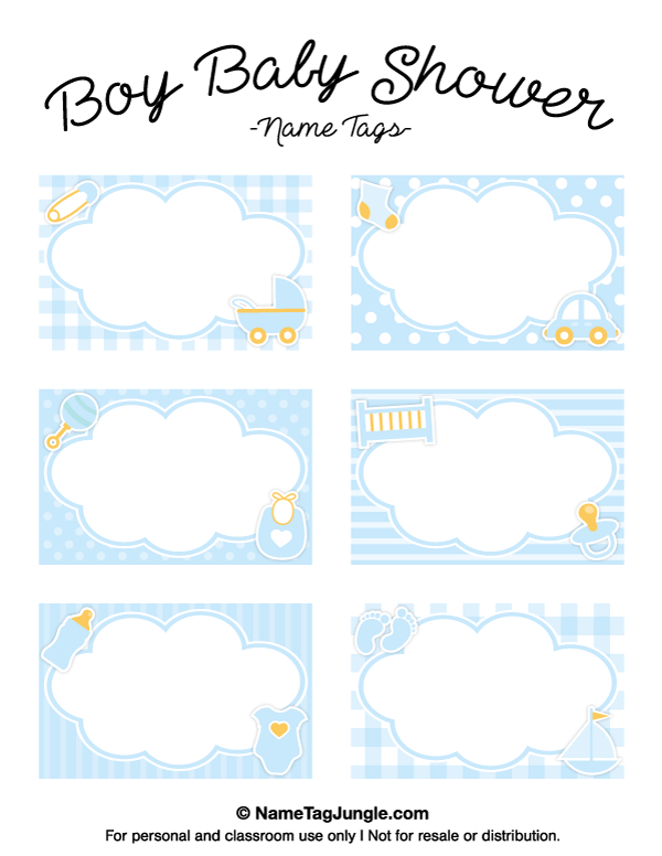 Boy Baby Shower Name Tags