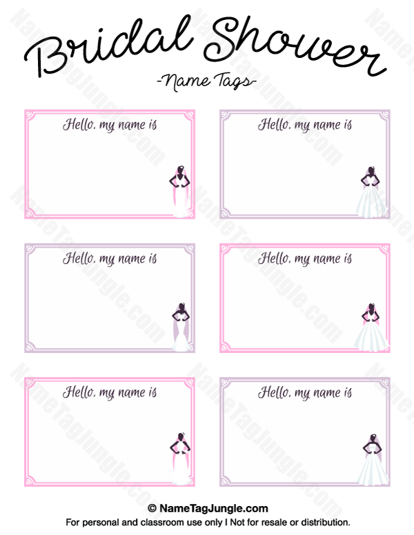Bridal Shower Name Tags