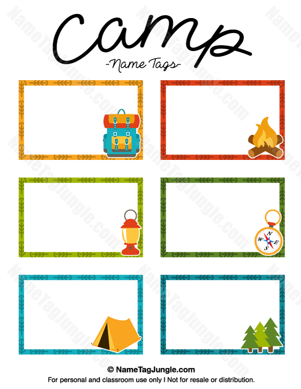 Printable Camp Name Tags