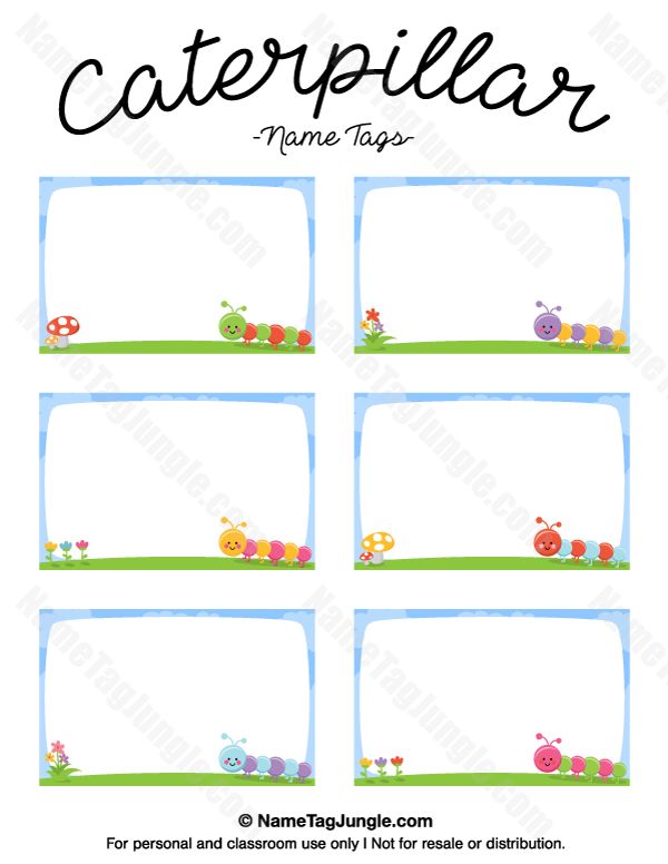 Printable Caterpillar Name Tags