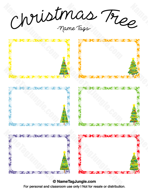 Printable Christmas Tree Name Tags