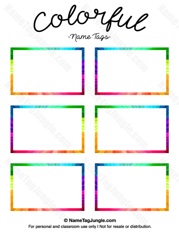 Colorful Name Tags