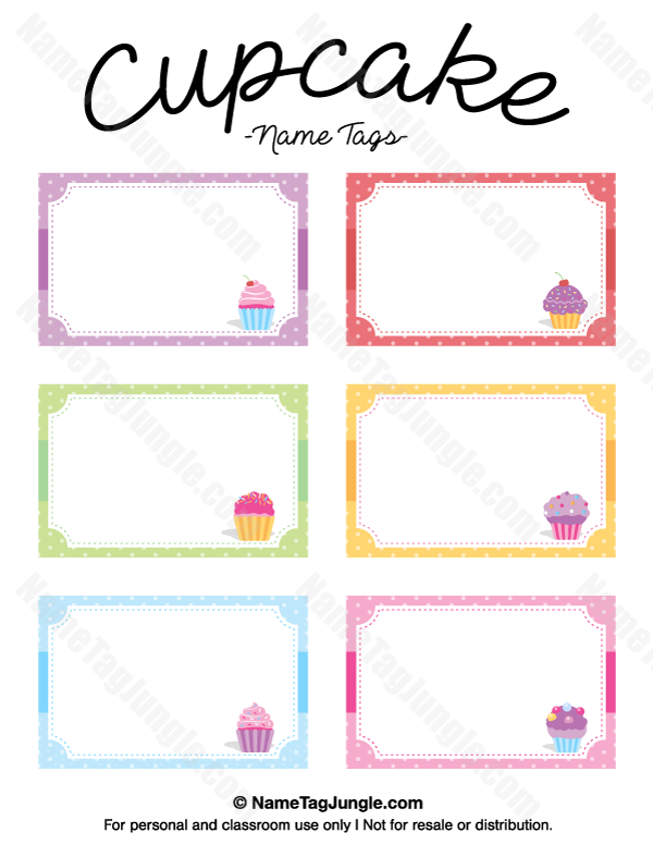 Cupcake Name Tags
