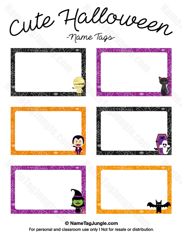 Printable Cute Halloween Name Tags