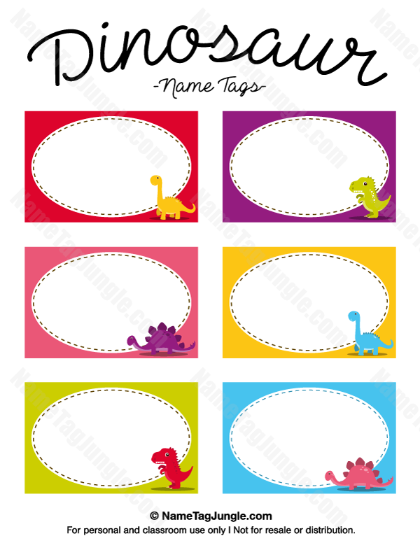 Dinosaur Name Tags