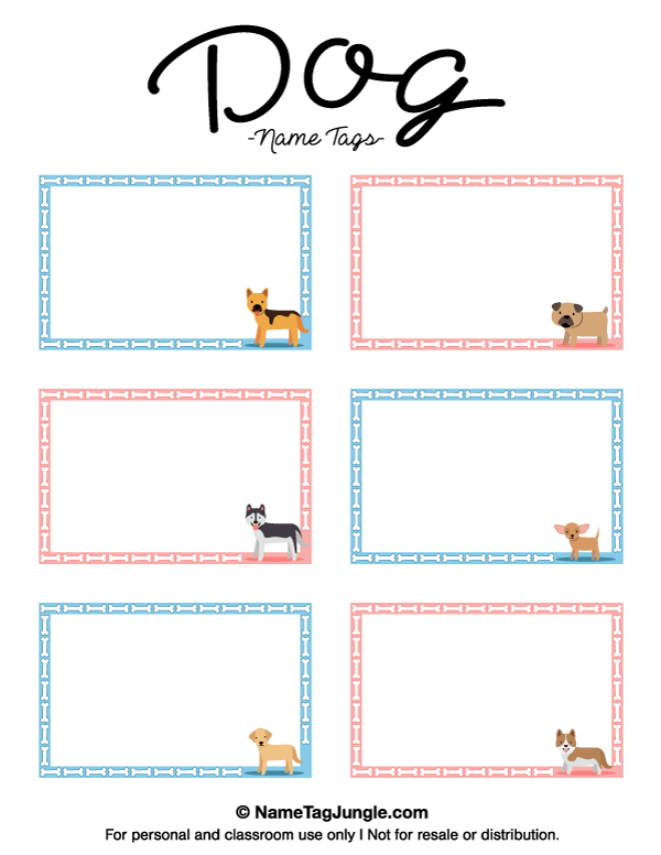 Printable Dog Name Tags