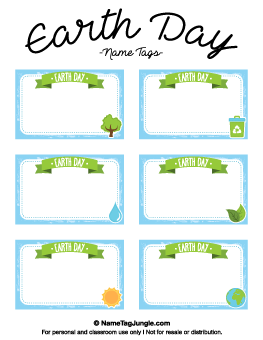 Earth Day Name Tags