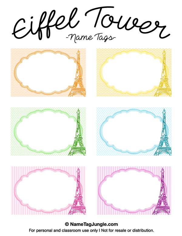 Eiffel Tower Name Tags