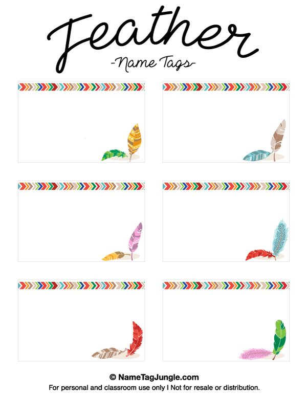 Feather Name Tags