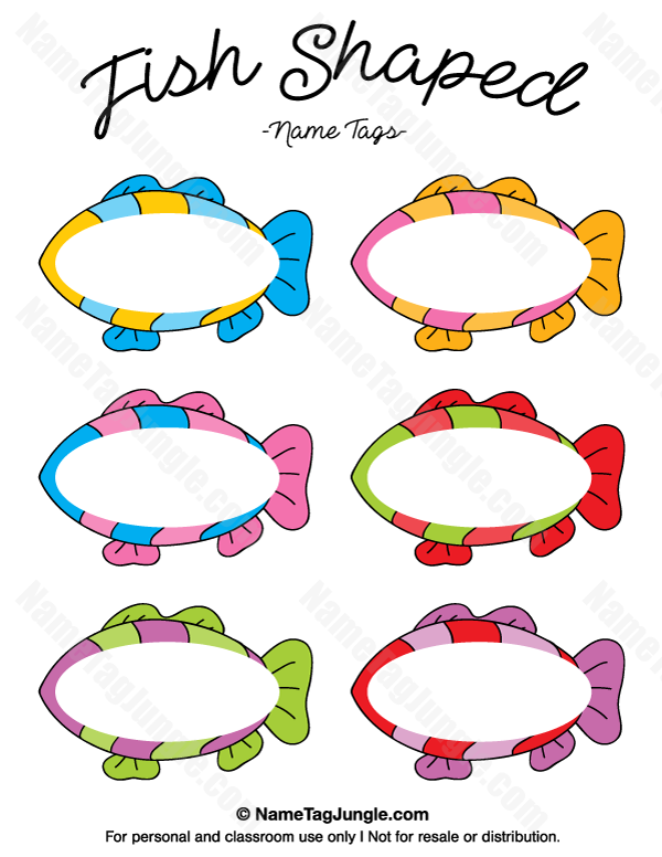 Printable Fish Shaped Name Tags