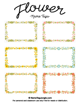 Flower Name Tags