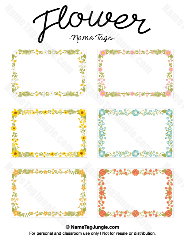 Flower Name Tags