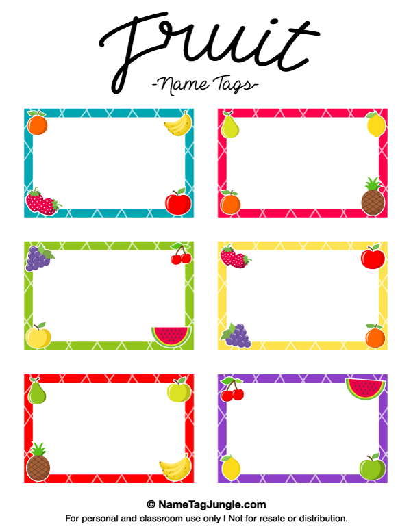 Fruit Name Tags