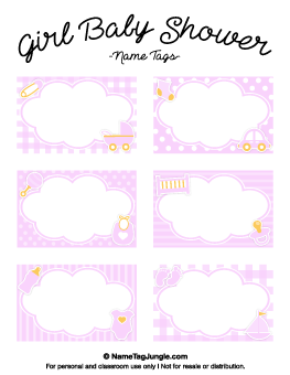 Girl Baby Shower Name Tags