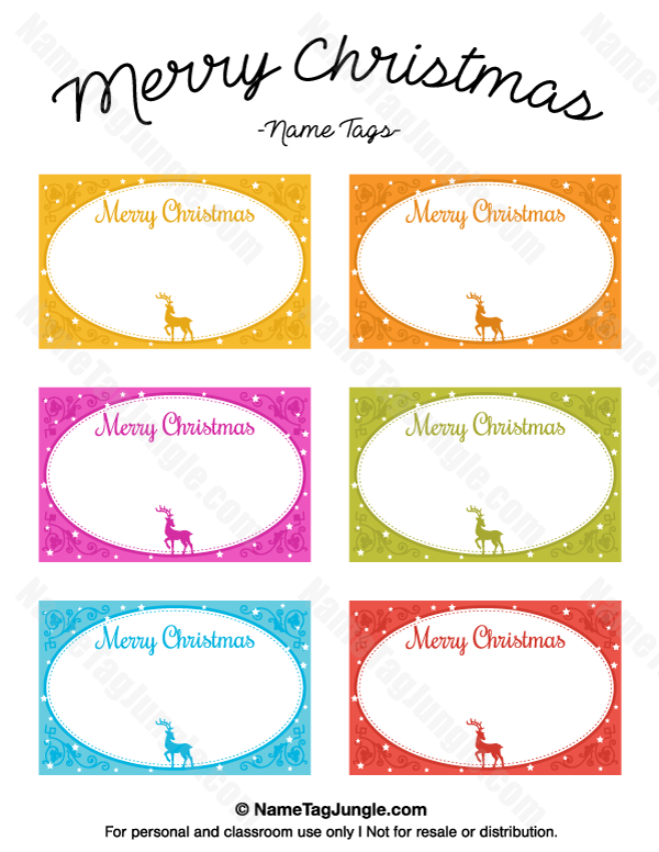 Printable Merry Christmas Name Tags