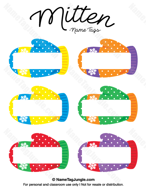 Mitten Name Tags