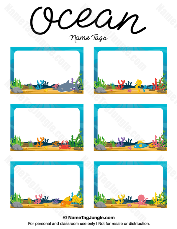 Printable Ocean Name Tags