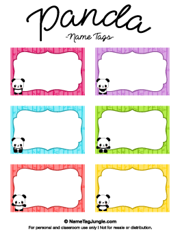 Panda Name Tags