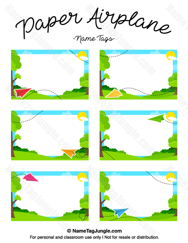 Paper Airplane Name Tags