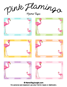 Pink Flamingo Name Tags