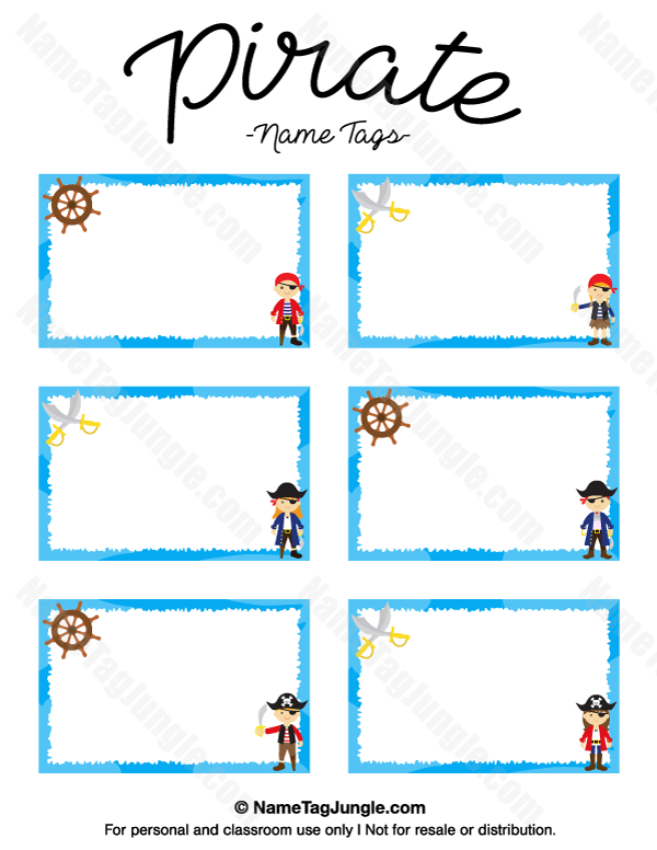 Printable Pirate Name Tags
